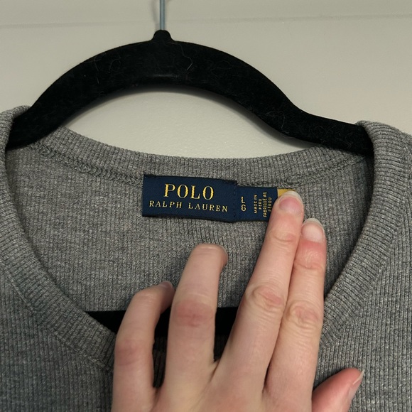 Ralph Lauren Polo Heather Gray Knit Top - Picture 2 of 3